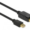 DELOCK καλώδιο mini DisplayPort σε DisplayPort 82438, 4K/60Hz, 2m, μαύρο