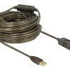 DELOCK καλώδιο USB 2.0 αρσενικό σε θηλυκό 82690, active, 20m, μαύρο