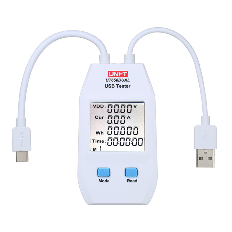 UNI-T USB συσκευή ελέγχου καλωδιώσεων UT658DUAL, Type A, Type C