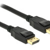 DELOCK καλώδιο DisplayPort 1.2 83807, 4K/60Hz, 21.6 Gbps, 3m, μαύρο