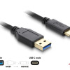 DELOCK καλώδιο USB-C σε USB 83870, 10Gbps, 1m, μαύρο