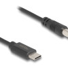 DELOCK καλώδιο USB-C σε DC 5.5 x 2.1mm 85397, 1m, μαύρο