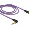 DELOCK καλώδιο Jack stereo σε Jack stereo 4pin 3.5mm, 90°, μωβ, 1m