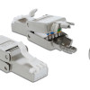 DELOCK βύσμα RJ45 CAT 6A STP 86477, tool-free, ασημί