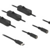 DELOCK καλώδιο USB Type-C σε 3x DC 5.5 x 2.1mm 86801, 1m, μαύρο