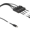 DELOCK καλώδιο USB Type-C σε 4x DC 5.5 x 2.1mm 86802, 1m, μαύρο
