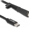 DELOCK καλώδιο τροφοδοσίας laptop 87972, USB-C σε HP 7.4x5.0mm, 1.5m, μαύρο