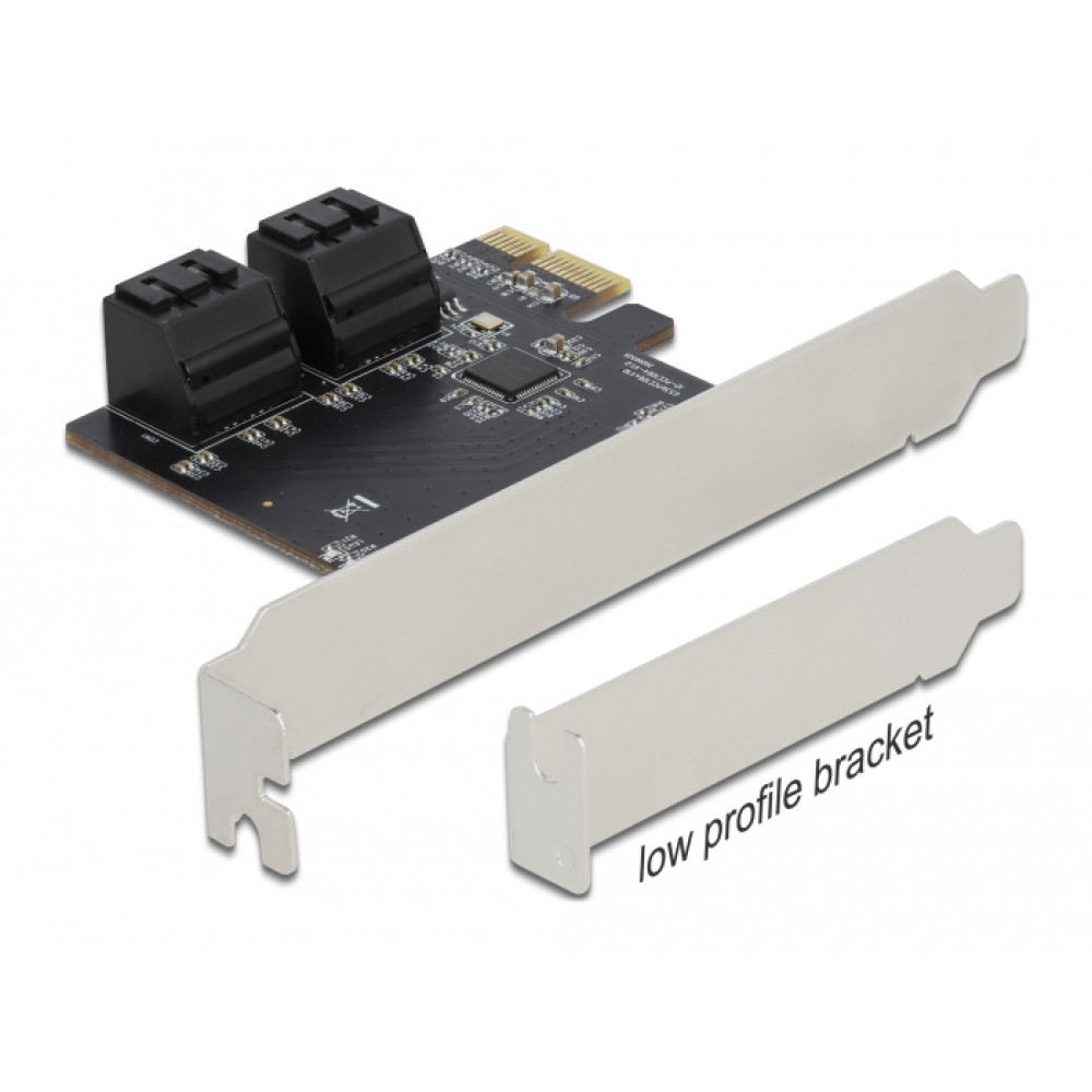 DELOCK κάρτα επέκτασης PCIe σε 4x SATA 90010, 6Gb/s, Low Profile