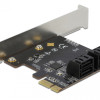 DELOCK κάρτα επέκτασης PCIe σε 4x SATA 90010, 6Gb/s, Low Profile