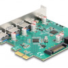 DELOCK κάρτα επέκτασης PCIe x1 σε 3x USB/2x USB-C/19-pin 90109, 5Gbps