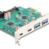 DELOCK κάρτα επέκτασης PCIe x1 σε 3x USB/2x USB-C/19-pin 90109, 5Gbps