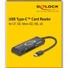 DELOCK card reader 91739 για micro SD/SD/CF/MS/xD, USB-C, μαύρο