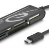 DELOCK card reader 91739 για micro SD/SD/CF/MS/xD, USB-C, μαύρο