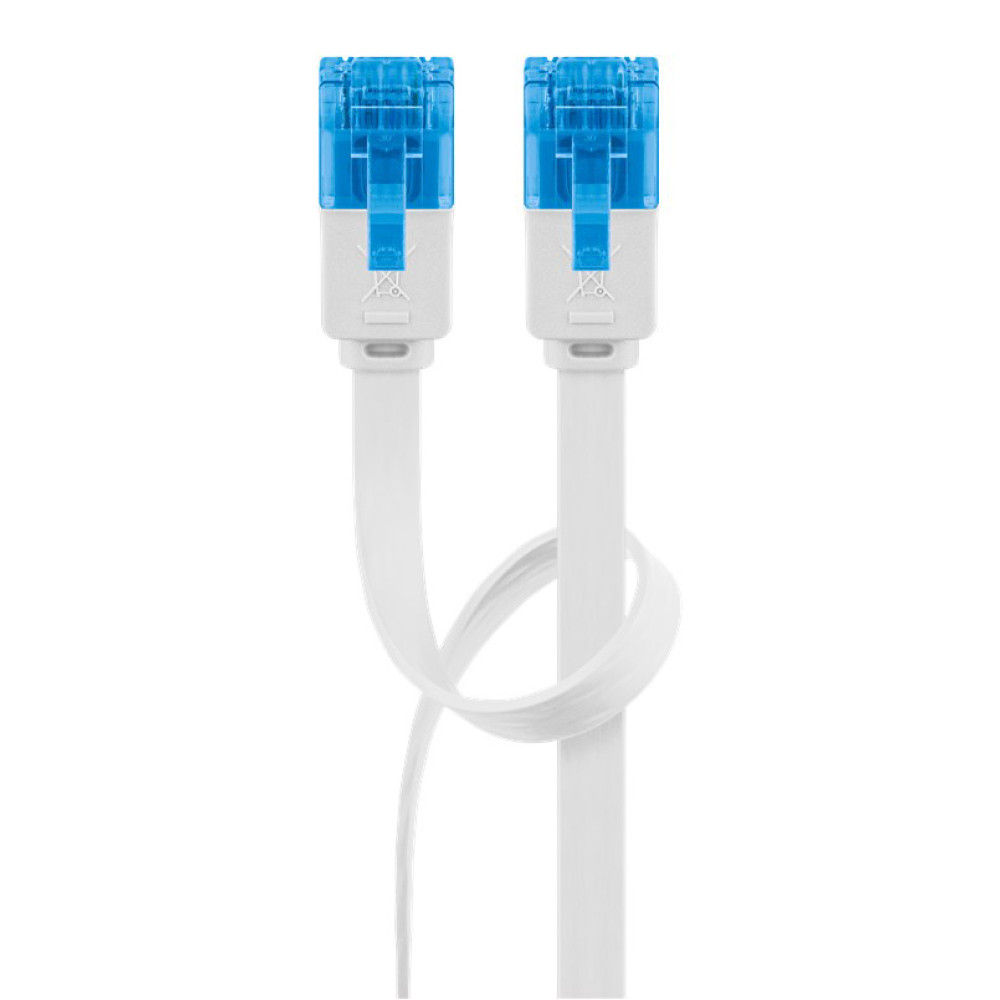 GOOBAY καλώδιο δικτύου 96303, CAT 6A U/UTP, flat, 500MHz, Copper, 0.5m, λευκό