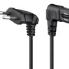 GOOBAY καλώδιο τροφοδοσίας Euro 97350, γωνιακό, 2x0.75 mm², 2m, μαύρο