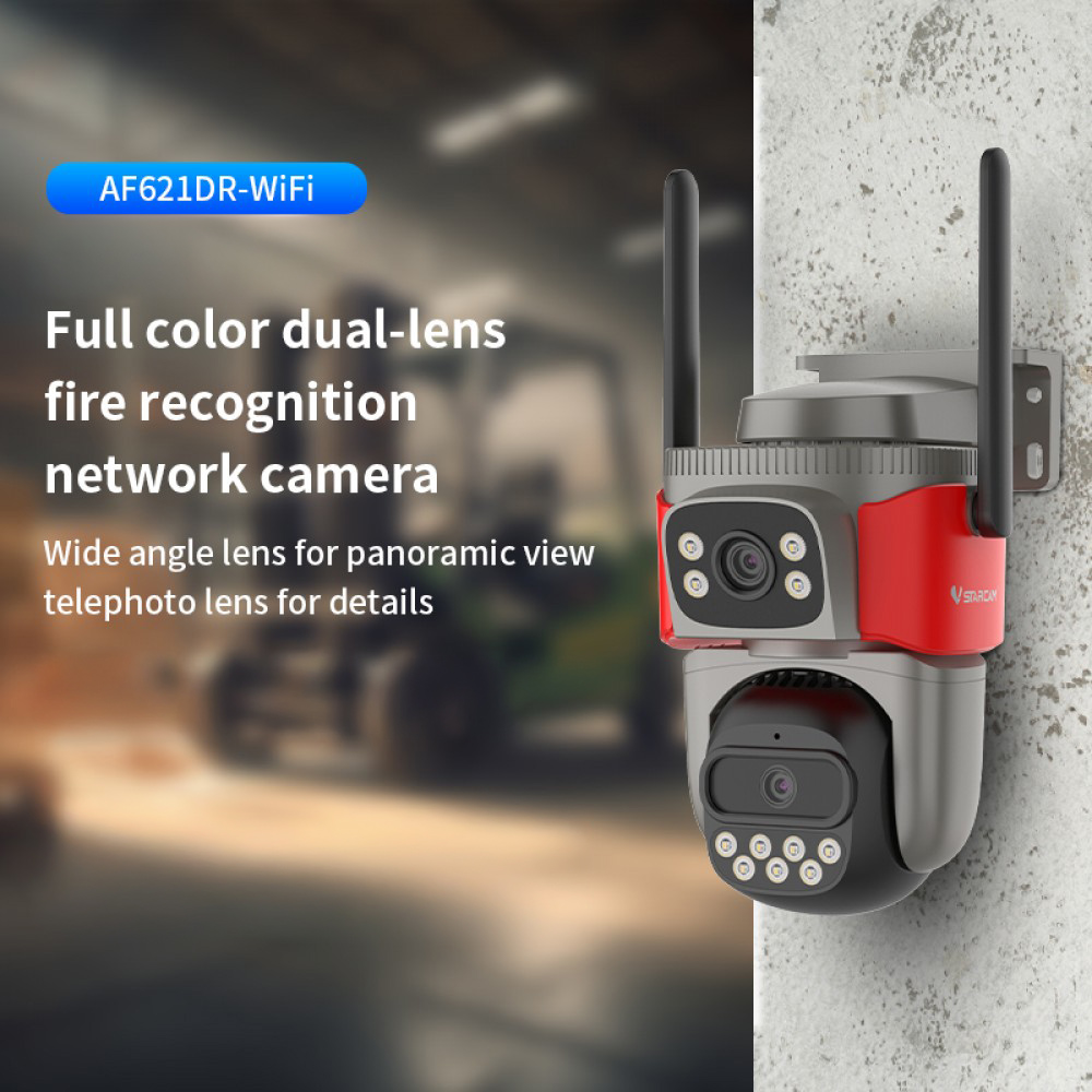VSTARCAM smart κάμερα AF621DR, dual lens, αναγνώριση φωτιάς & καπνού, 2MP, WiFi, SD, PTZ, IP66
