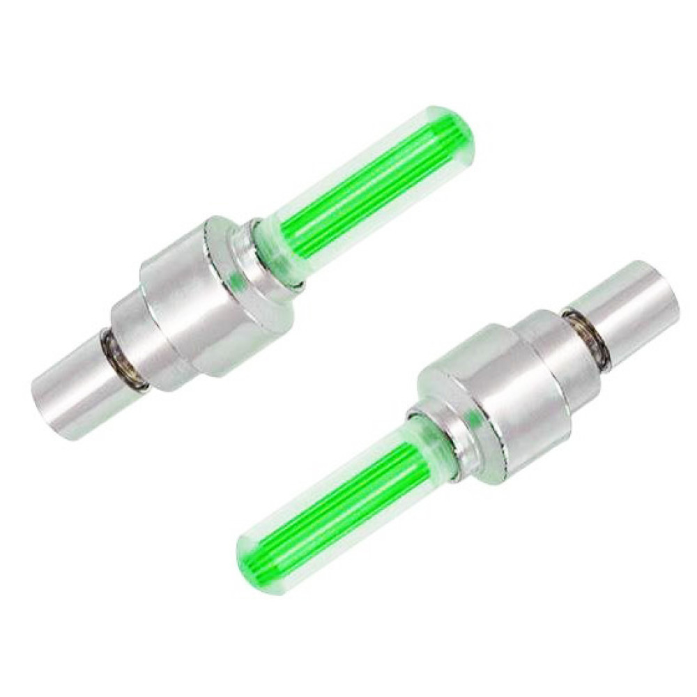 Καπάκι βαλβίδας ποδηλάτου AG304B, LED, 6.5cm, 2τμχ, πράσινο