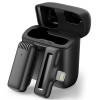APEXEL ασύρματο μικρόφωνο APL-MIC013 με θήκη φόρτισης, Lightning, 2.4GHz, μαύρο