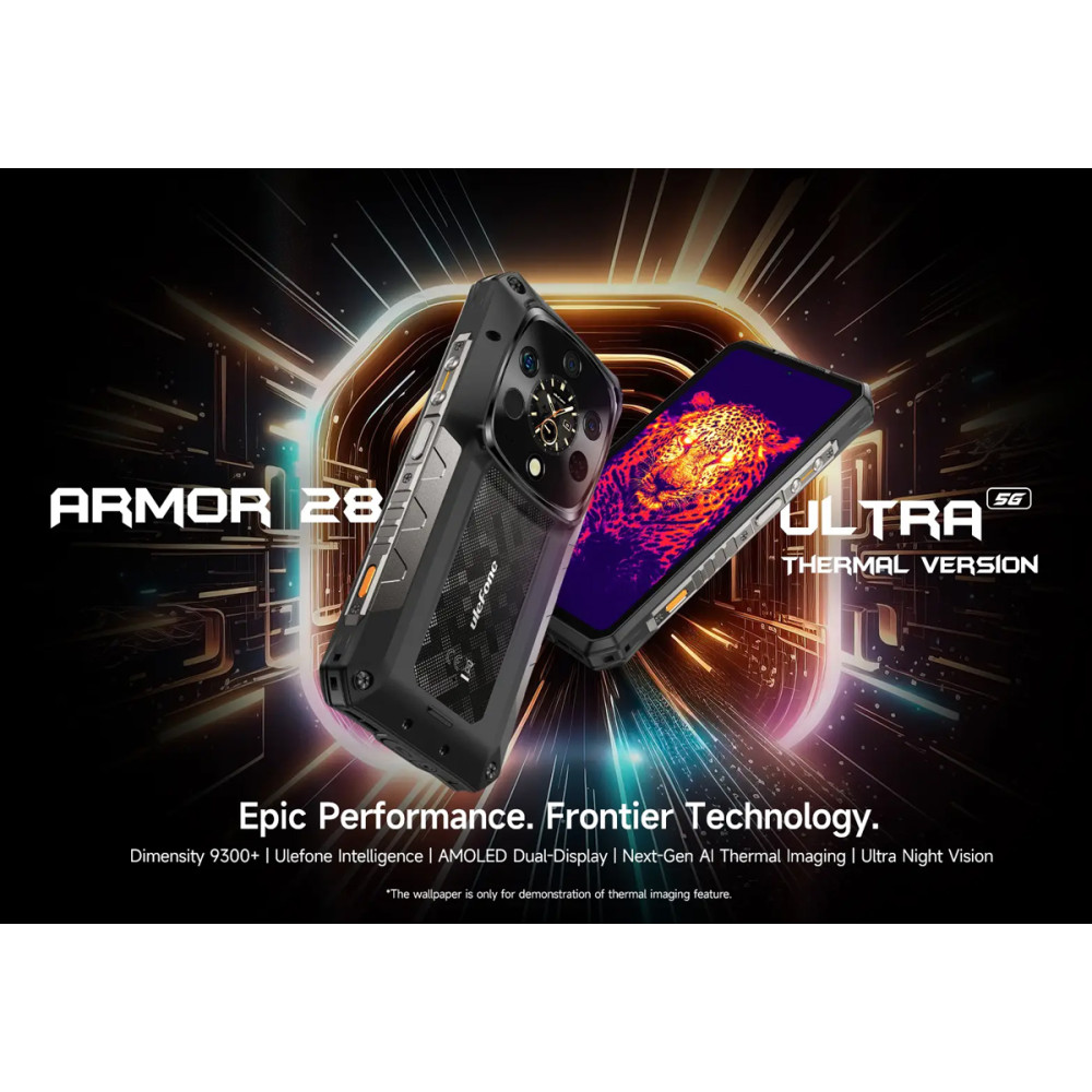 ULEFONE smartphone Armor 28 Ultra Thermal, 6.67" & 1.04, 16/1TB, 5G, 10600mAh, IP68/IP69K, μαύρο