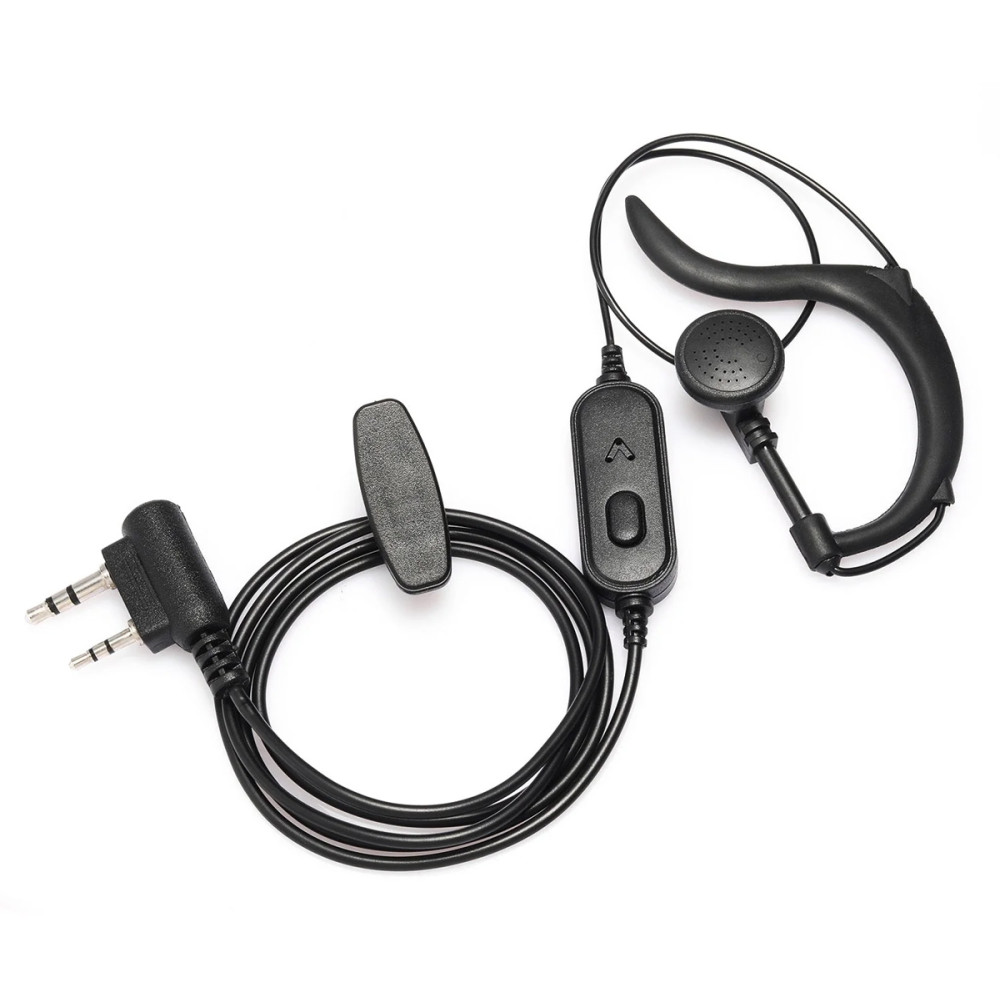 BAOFENG ακουστικό για πομποδέκτη BFG-EARPHONE, 2 pin, push to talk, 1.1m, μαύρο