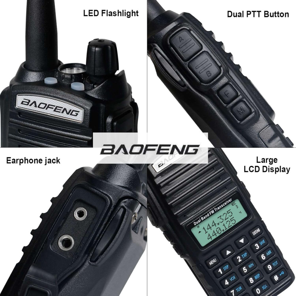 BAOFENG ασύρματος πομποδέκτης UV-82, VHF/UHF, 5W, μαύρος