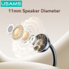 USAMS earphones με θήκη φόρτισης Echo R02, OWS, Φ11mm, 50/300mAh, μαύρα