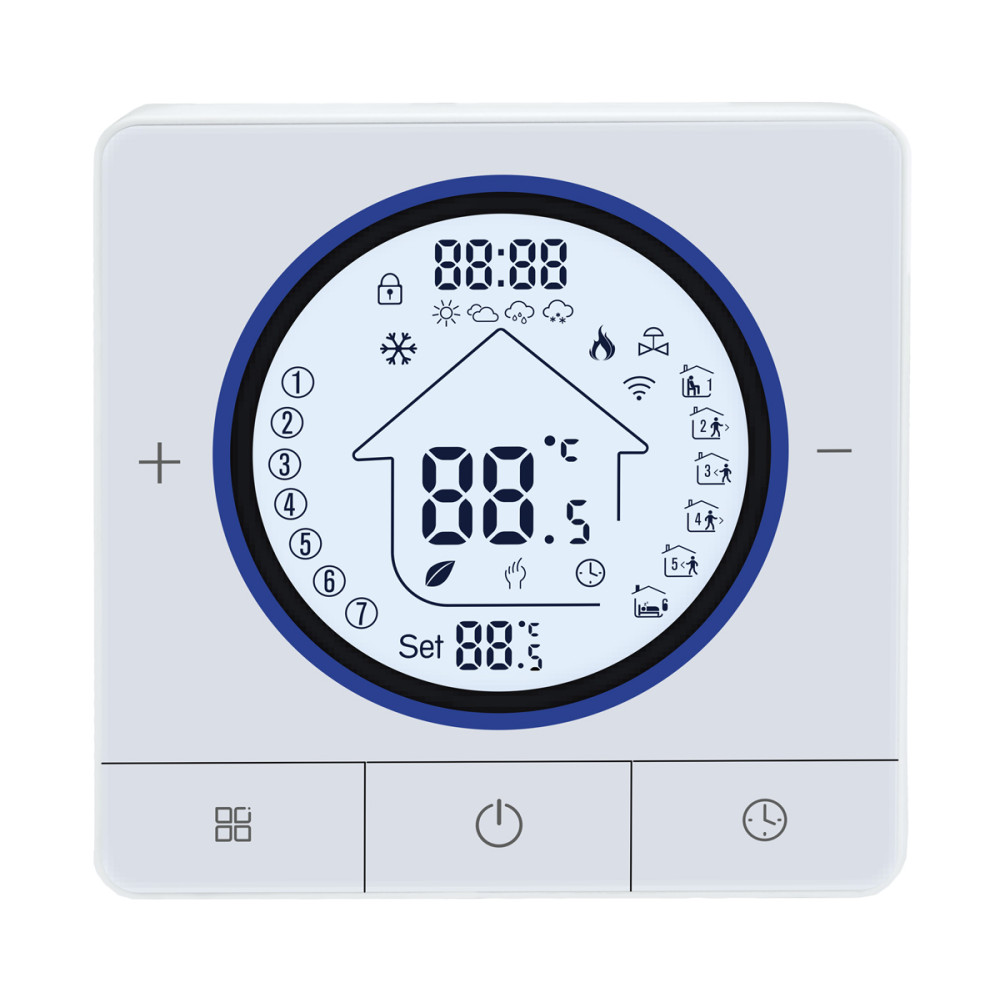 Smart θερμοστάτης αερίου BHT-800WM-GCLW, WiFi, επιτοίχιος, λευκός