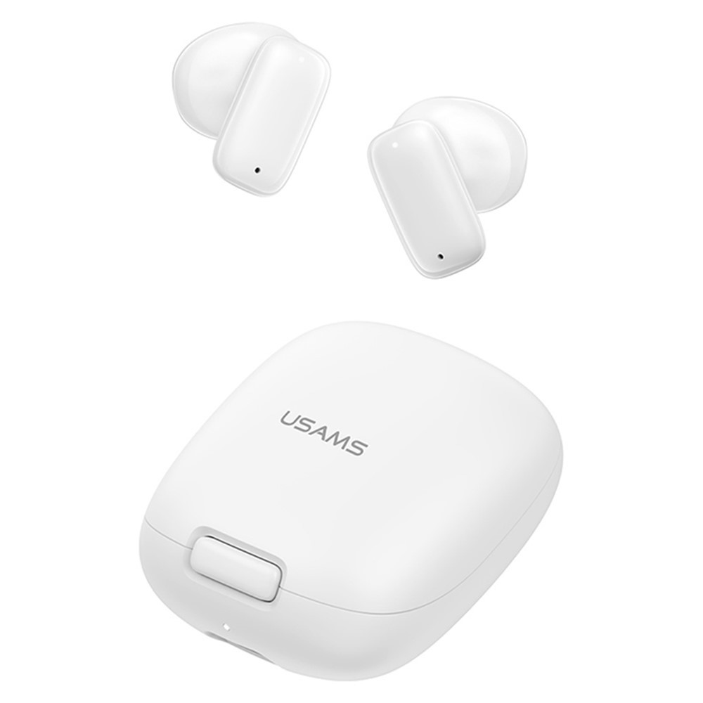USAMS earphones με θήκη φόρτισης ID25, TWS, Φ13mm, 30/230mAh, λευκά