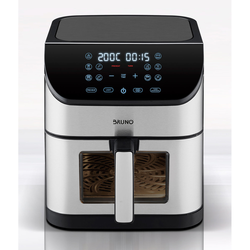 BRUNO φριτέζα αέρος BRN-0194, 8lt, 1800W, inox/μαύρη