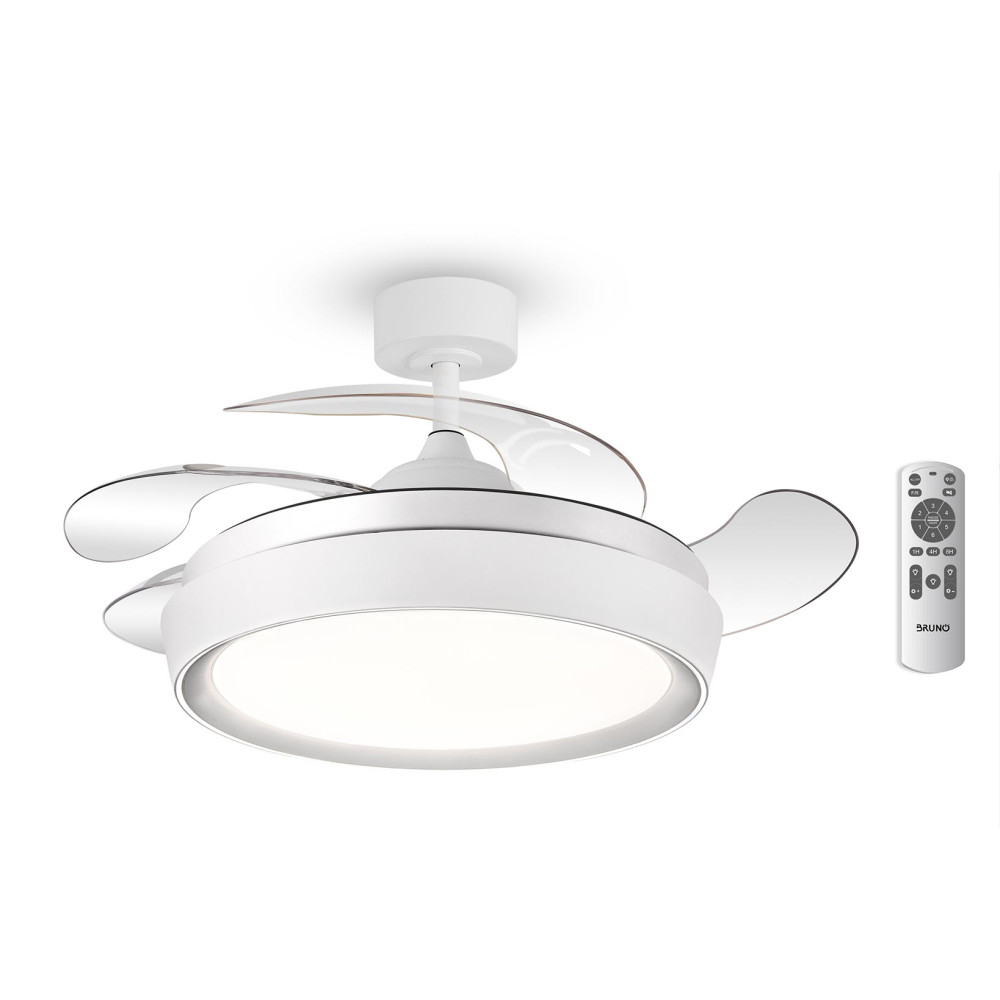 BRUNO ανεμιστήρας οροφής με LED φως BRN-0227, AC 82W, 42", Φ107x35cm, λευκός