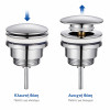 BRUNO βαλβίδα νιπτήρα Pop Up BRN-0312, 1-1/4", ορειχάλκινη, χρωμέ