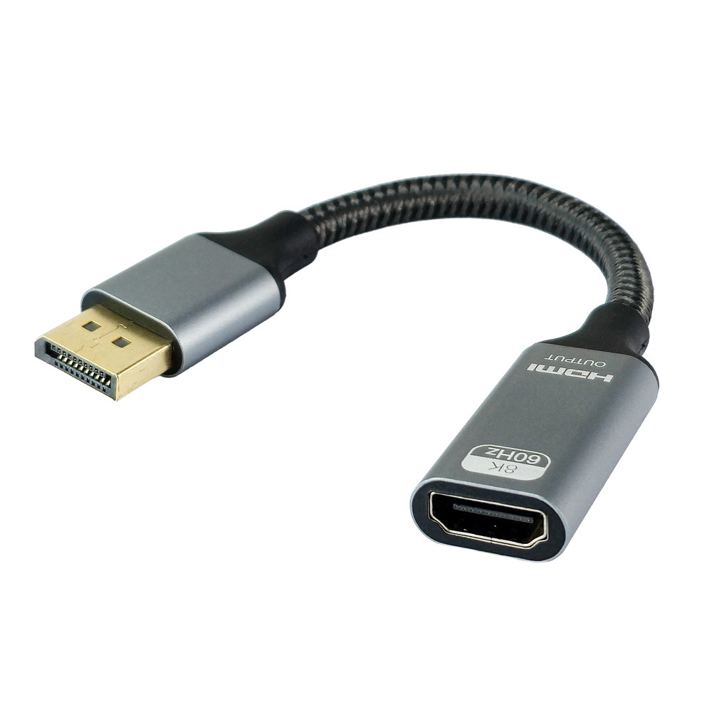 POWERTECH αντάπτορας DisplayPort σε HDMI CAB-DP077, 8K/60Hz, 0.1m, μαύρος