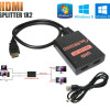 POWERTECH HDMI splitter CAB-H156, 2 σε 1, 4K/60Hz, HDR/HDCP, 50cm, μαύρο