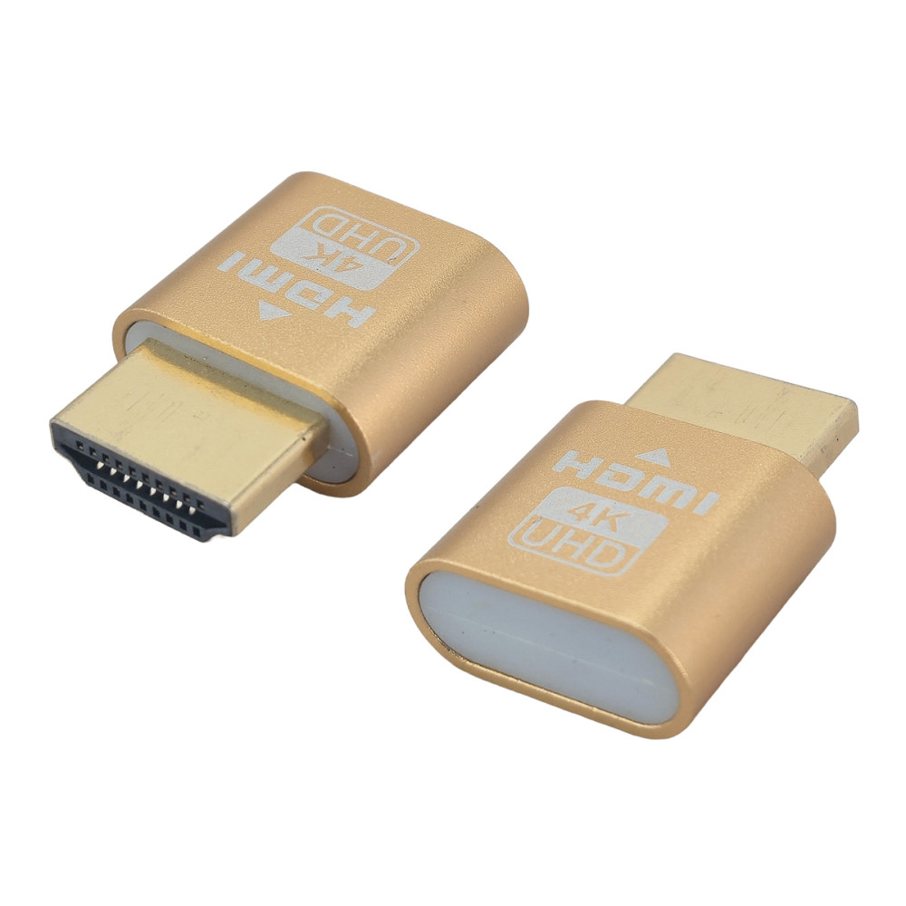 POWERTECH HDMI display emulator plug CAB-H192 με LED, 4K/60Hz, χρυσό