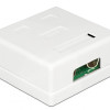 POWERTECH επιτοίχια πρίζα δικτύου CAB-N130, 2 θυρών, Cat.6 UTP, λευκή