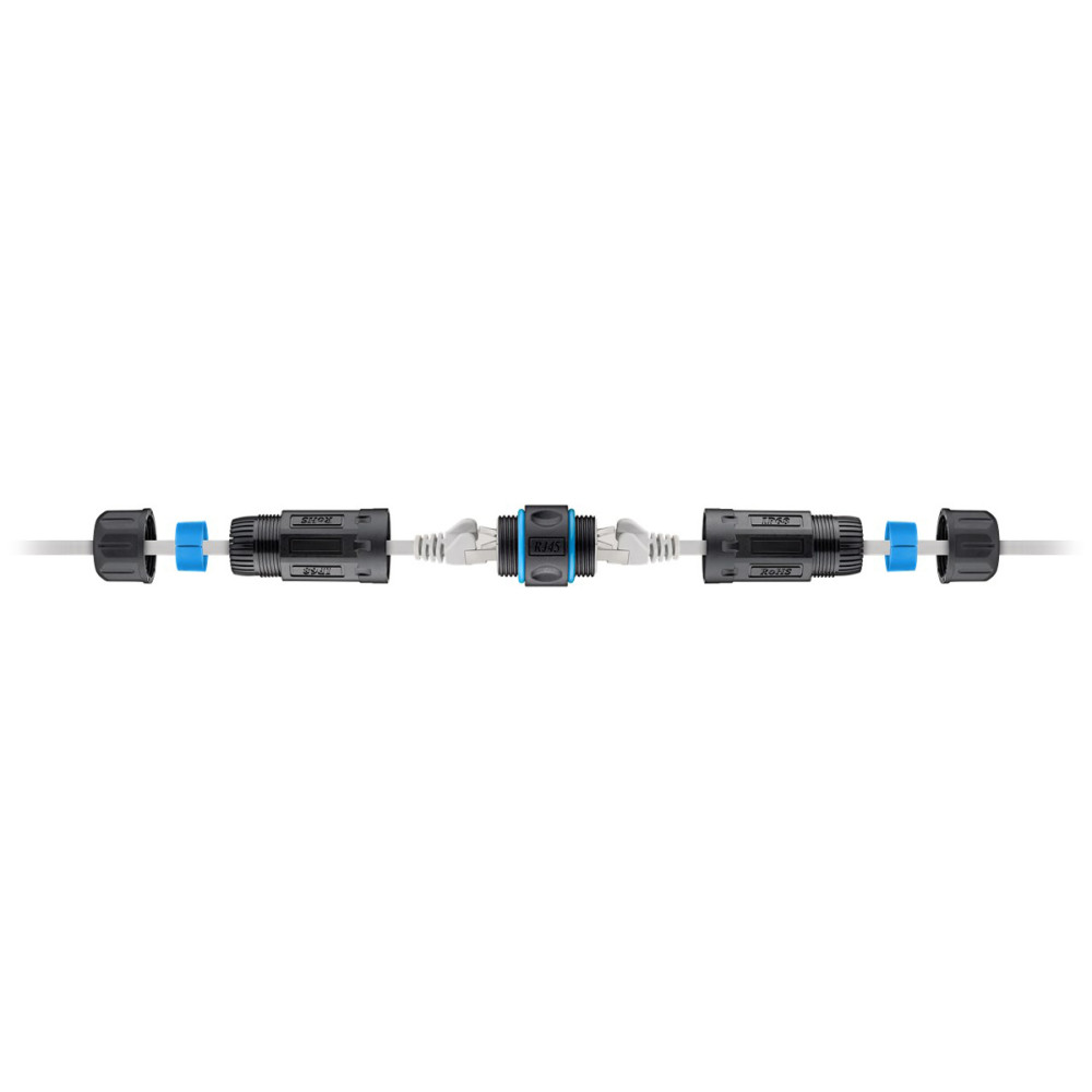 POWERTECH αδιάβροχος σύνδεσμος RJ45 CAB-N427, CAT 6, IP68, μαύρος