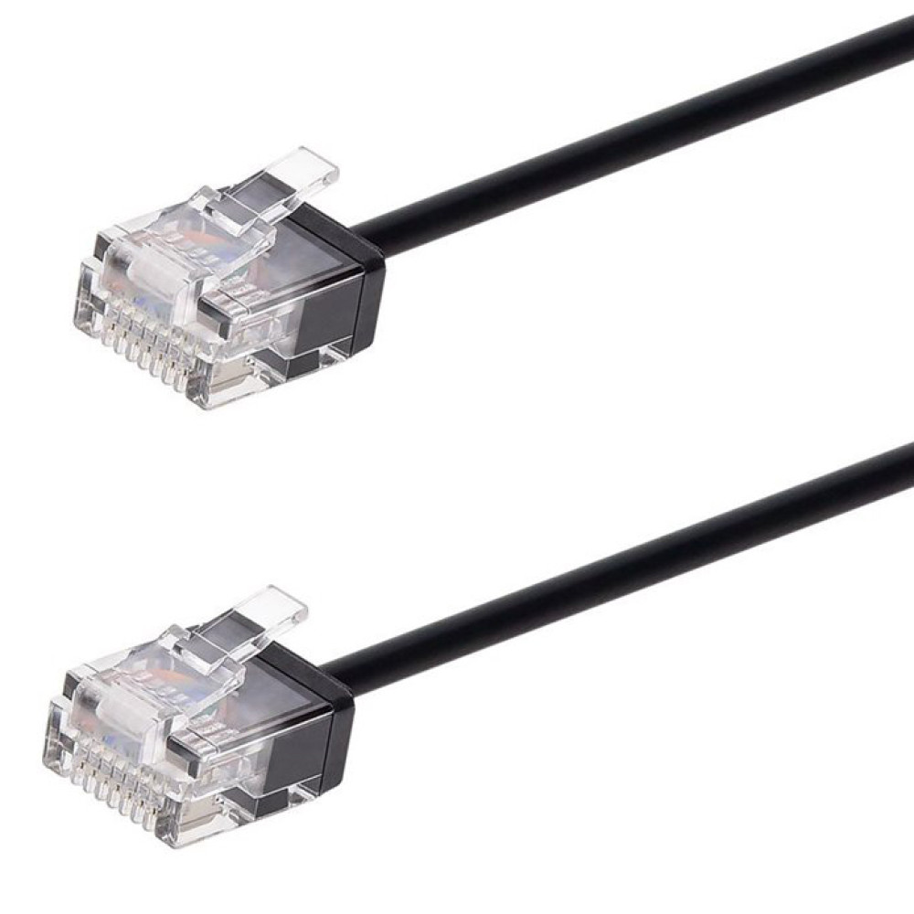 POWERTECH καλώδιο δικτύου CAB-N435, Cat 6A U/UTP, ultra slim, copper, 500MHz, 7.5m, μαύρο