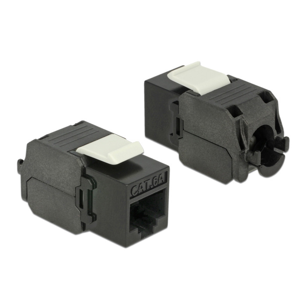 POWERTECH keystone module RJ45 female CAB-N450, Cat.6Α UTP 180°, μαύρο
