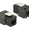 POWERTECH keystone module RJ45 female CAB-N450, Cat.6Α UTP 180°, μαύρο