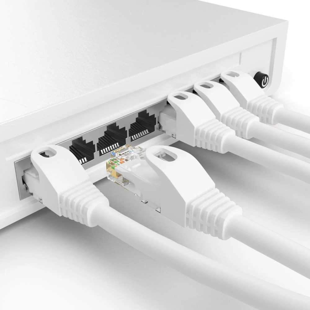 POWERTECH καλώδιο δικτύου CAB-N455, Cat 5e U/UTP, CCA, 100Hz, 1.5m, λευκό