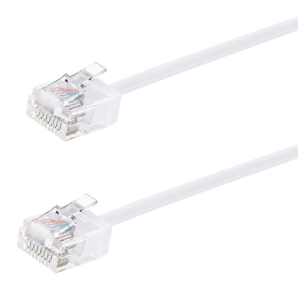POWERTECH καλώδιο δικτύου CAB-N467, Cat 6A U/UTP, ultra slim, copper, 500MHz, 0.15m, λευκό