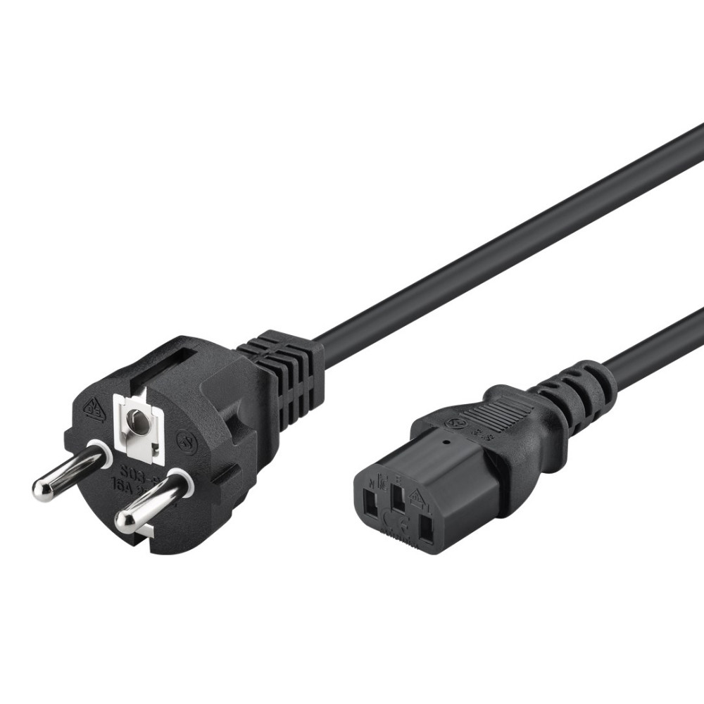 POWERTECH καλώδιο τροφοδοσίας CAB-P006, 3x 1mm², cooper, 1.5m, μαύρο