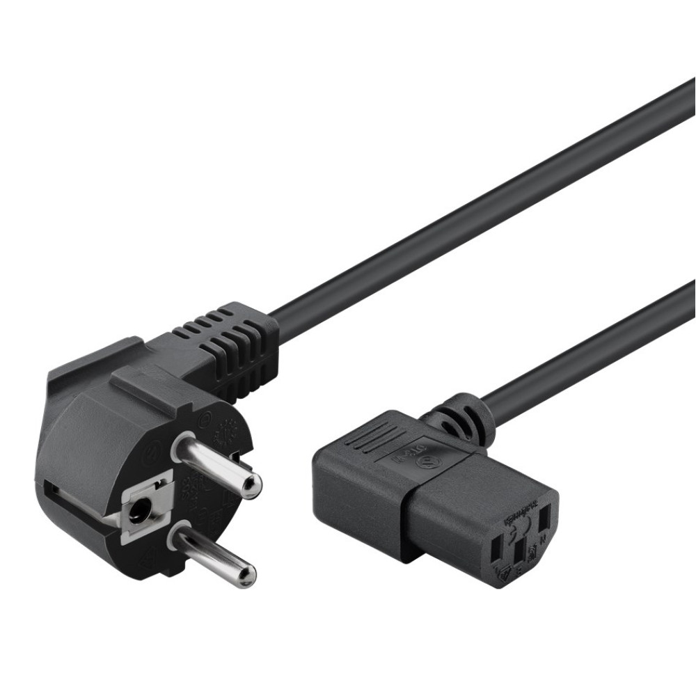 POWERTECH καλώδιο τροφοδοσίας για Η/Υ CAB-P015, 90°, 3 Pin, 1.5m, μαύρο