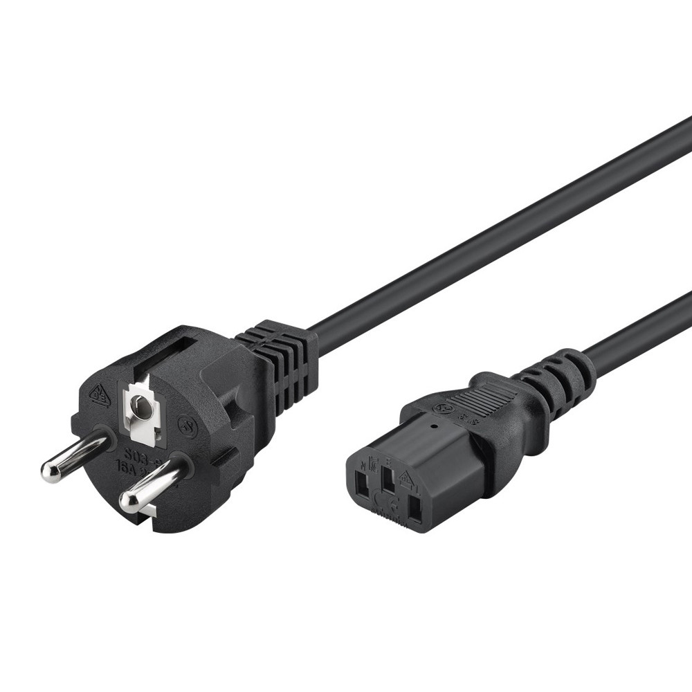 POWERTECH καλώδιο τροφοδοσίας CAB-P049, 3x 0.75mm², copper, 2m, μαύρο