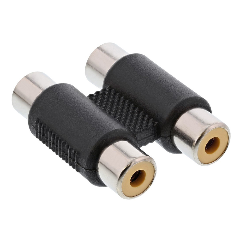 POWERTECH αντάπτορας 2x RCA θηλυκό σε θηλυκό CAB-R022, μαύρος