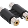 POWERTECH αντάπτορας 2x RCA θηλυκό σε θηλυκό CAB-R022, μαύρος