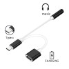 POWERTECH αντάπτορας USB-C σε USB-C & 3.5mm θηλυκό CAB-UC030, λευκός