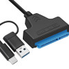 POWERTECH καλώδιο σύνδεσης HDD/SSD CAB-UC076, USB/USB-C σε SATA, 6Gbps