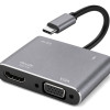 POWERTECH docking station CAB-UC101, 4 θυρών, USB-C, 4K, 100W, γκρι