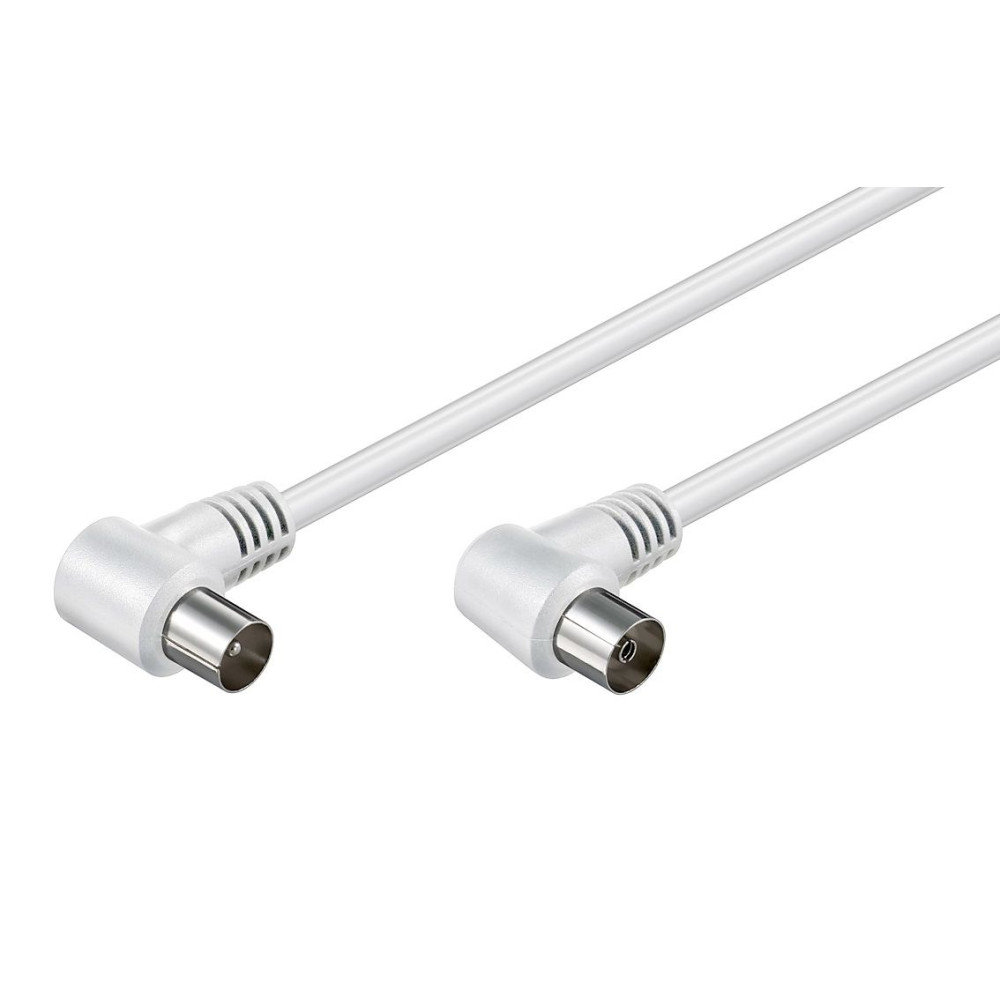 POWERTECH καλώδιο κεραίας RF αρσενικό - RF θηλυκό CAB-V024, γωνιακό, λευκό, 3m
